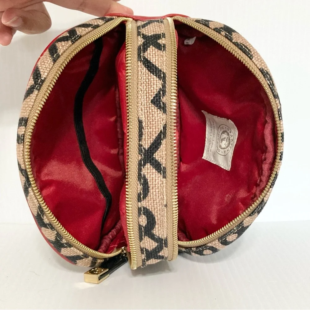 SPARTINA 449 Cosmetic Bag 1715 Lowcountry Natural Linen & Genuine Leather